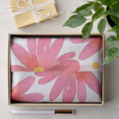 Coral Pink Waterverf Daisy Pattern 2 Tissuepapier (Geschenk)