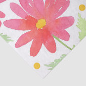 Coral Pink Waterverf Daisy Pattern 2 Tissuepapier (Detail)
