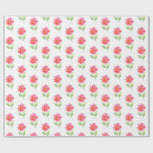 Coral Pink Waterverf Daisy Pattern Cadeaupapier (Vlak)
