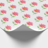 Coral Pink Waterverf Daisy Pattern Cadeaupapier (Hoek)