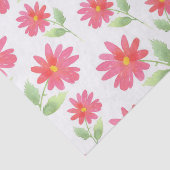 Coral Pink Waterverf Daisy Pattern Tissuepapier (Detail)