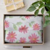 Coral Pink Waterverf Daisy Pattern Tissuepapier (Geschenk)
