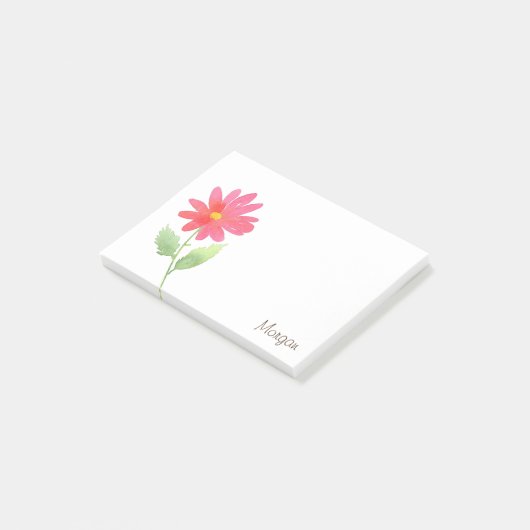 Coral Pink Waterverf Daisy Post-it® Notes (Schuin)