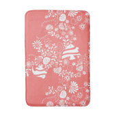 Coral Pink White Ocean Life Patroon Badmat (Voorkant Verticaal)