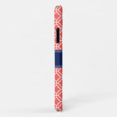 Coral Pink WhMoroccan Pattern Monogram Case-Mate iPhone Case (Achterkant/rechts)
