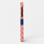 Coral Pink WhMoroccan Pattern Monogram Case-Mate iPhone Case (Achterkant/links)