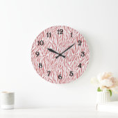 Coral Pink Zebra Print Grote Klok (Huis)
