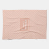 Coral Plaid Kitchen Towel Elegant Aesthetic Gift Theedoek (Horizontaal)