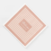 Coral Plaid Napkins Personalized Elegant Accent Servet (Hoek)