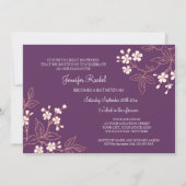Coral Plum Damask Bat Mitzvah Uitnodigingen (Achterkant)