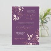 Coral Plum Floral Photo Weddenschap Kaarten (Staand voorkant)