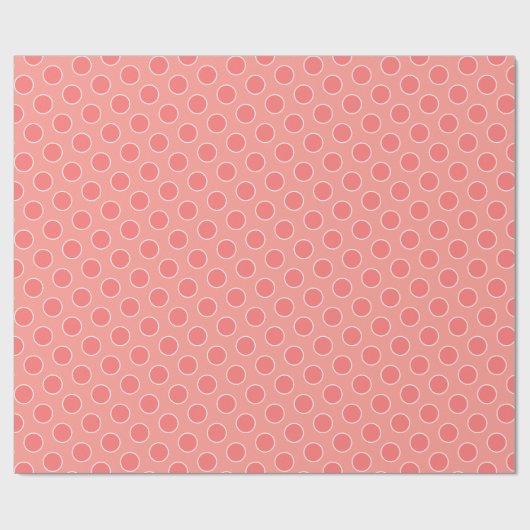 Coral Polka-Dot Cadeaupapier (Vlak)