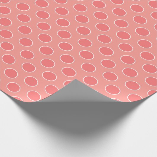 Coral Polka-Dot Cadeaupapier (Hoek)