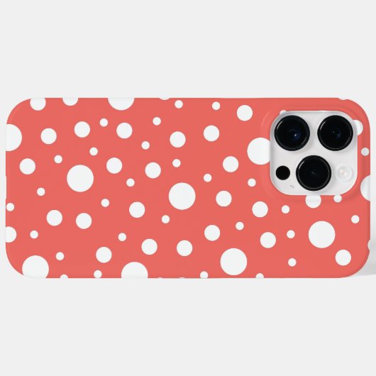 Coral Polka Dot Case-Mate iPhone Case (Achterkant (horizontaal))