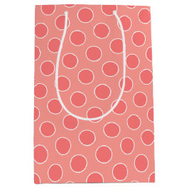 Coral Polka Dot Designer Medium Cadeauzakje