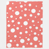 Coral Polka Dot Fleece Deken (Voorkant)