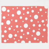 Coral Polka Dot Fleece Deken (Voorkant (Horizontaal))