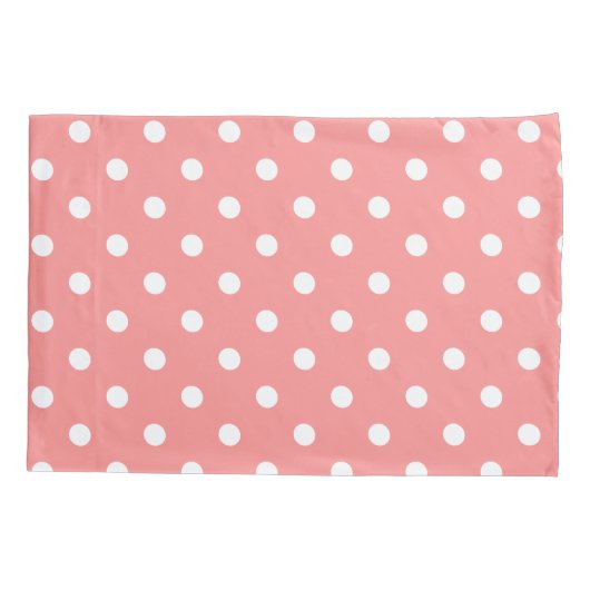 Coral Polka Dot Kussensloop (Achterkant-Links)