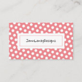 Coral Polka Dots Pattern Chic Visitekaartjes (Voorkant)