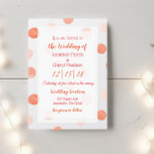 Coral Polka Dots Wedding Kaart