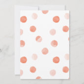Coral Polka Dots Wedding Kaart (Achterkant)