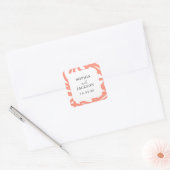 Coral Pop Modern Abstract Plein bruiloft Sticker (Envelop)