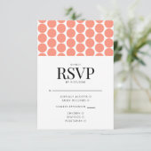Coral Pop Modern Minimalist Polka Dot RSVP Kaartje (Staand voorkant)