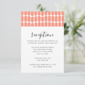 Coral Pop Modern Minimalistisch Abstract Patroon Informatiekaartje (Staand voorkant)