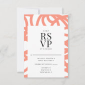 Coral Pop Modern Minimalistisch Abstract RSVP Kaartje (Achterkant)