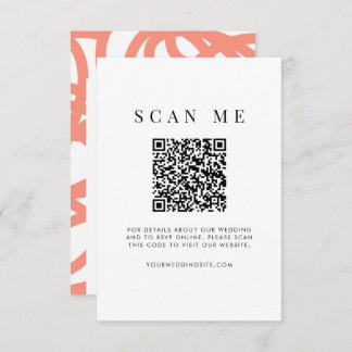 Coral Pop Modern Minimalistisch Abstract RSVP Kaartje