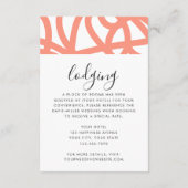 Coral Pop Moderne Minimalistische Abstracte Wervel Informatiekaartje (Achterkant)