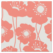 Coral Poppies Pattern Stof (Close Up)