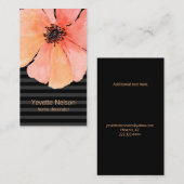 Coral Poppy Contemporary Black Visitekaartje (Voorkant / Achterkant)