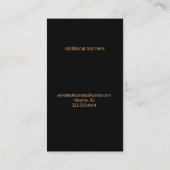 Coral Poppy Contemporary Black Visitekaartje (Achterkant)