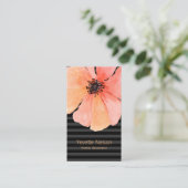 Coral Poppy Contemporary Black Visitekaartje (Staand voorkant)