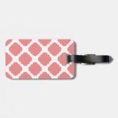 Coral Quatrefoil Mint Custom Monogram |N1 Bagagelabel (Achterkant horizontaal)