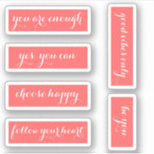 Coral Quotes Stimuleren Calligrafie Typografie Sticker (Voorkant)