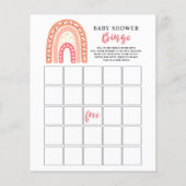 Coral Rainbow Baby shower Bingo Game (Voorkant)