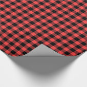 Coral Red Black Buffalo Pset Tartan Cadeaupapier (Hoek)