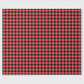 Coral Red Black Buffalo Pset Tartan Cadeaupapier (Vlak)