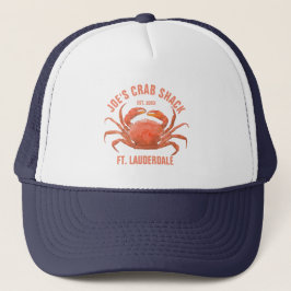 Coral Red Blue Zee Crab Illustratie Trucker Pet