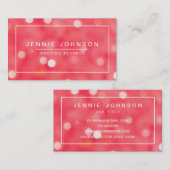 Coral Red  Bokeh Visitekaartje (Voorkant / Achterkant)