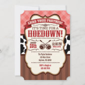 Coral Red Brown Hoedown Party Kaart (Voorkant)