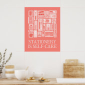 Coral Red Creatieve Hulpmiddelen Illustratie Zelfz Poster (Keuken)