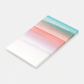 Coral Red en Turquoise Waterverf Strokes Post-it® Notes (Schuin)