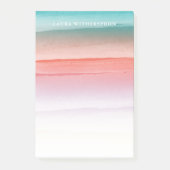 Coral Red en Turquoise Waterverf Strokes Post-it® Notes (Voorkant)