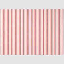 Coral Red en White Striped Tissuepapier