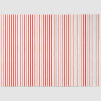Coral Red en White Striped Tissuepapier