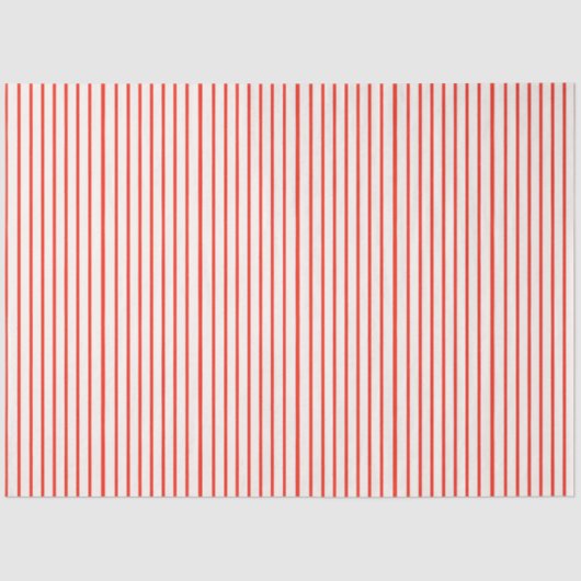 Coral Red en White Striped Tissuepapier (Voorkant)