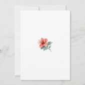 Coral Red Hibiscus Floral Tropical Wedding Kaart (Achterkant)